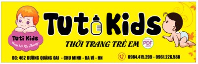 Download file gốc Biển thời trang trẻ em Tuti Kids file PDF & CDR (in lụa) nghệ thuật