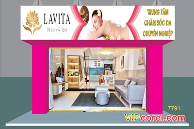 Tải file gốc Biển trung tâm chăm sóc da LAVITA Beauty & Spa (bản PSD) còn layer