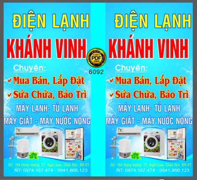 File ảnh Biển vẫy Điện lạnh Khánh Vinh file corel (gốc) in poster