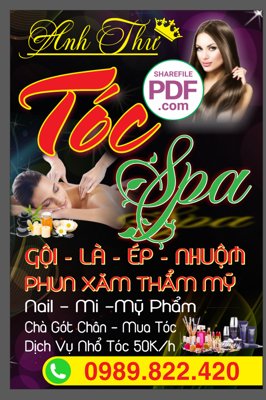 File ảnh Biển vẫy Anh Thư Tóc Spa - gội là ép nhuộm file PDF & CDR (gốc) cho trang trí nhà hàng