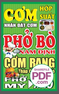 File gốc Biển vẫy Cơm - Phở bò Nam Định file PDF & CDR (in lụa) hoa văn cổ điển