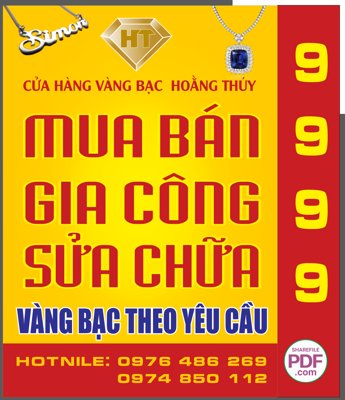 File gốc Biển vẫy Cửa hàng vàng bạc Hoằng Thúy file PDF & CDR (in lụa) tranh phong thủy