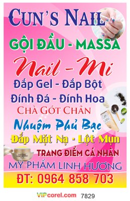 Tệp tin gốc Biển vẫy Cun's Nail - gội đầu massa - nail mi file corel (dùng cho in ấn) chuyên nghiệp