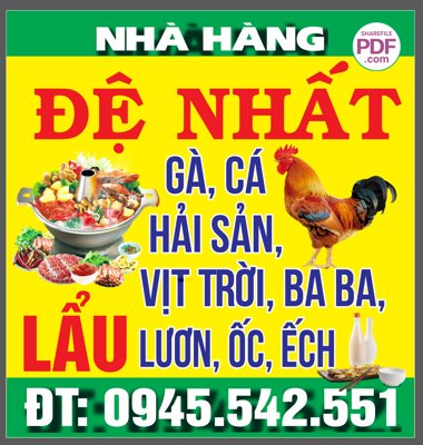 File gốc Biển vẫy Nhà Hàng Đệ Nhật - Lẩu file PDF & CDR (chuẩn CMYK) cho nhà in