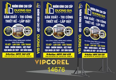 File in ấn Biển vẫy Nhôm kính cao cấp Dương Gia file corel (bản gốc) chất lượng cao