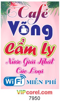 Download file gốc Biển vẫy cà phê võng Cẩm Ly - nước giải khát (in mica) logo