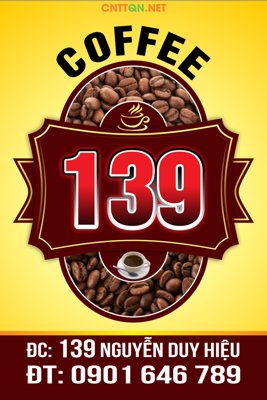 File PSD Biển vẫy hộp đèn Coffee 139 file Corel (gốc) tách lớp chi tiết