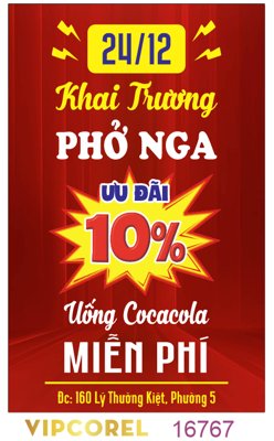 Tải file tranh gốc Biển vẫy khai trương quán phở file corel x7 chất lượng cao