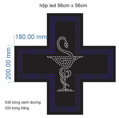 File tranh Biển vẫy led logo dấu cộng quầy thuốc (ảnh gốc) in trần nhà