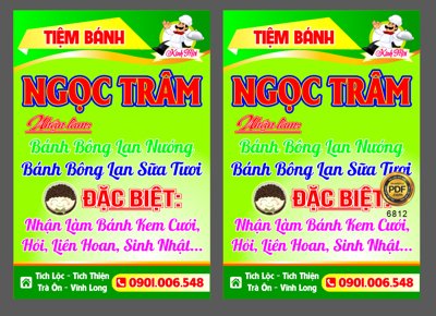 File gốc in ấn Biển vẫy tiệm bánh Ngọc Trâm - Bánh sinh nhật độ phân giải cao