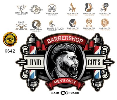 File tranh Biểu tượng và logo tiệm cắt tóc Barbershop file corel (gốc) chủ đề trẻ em