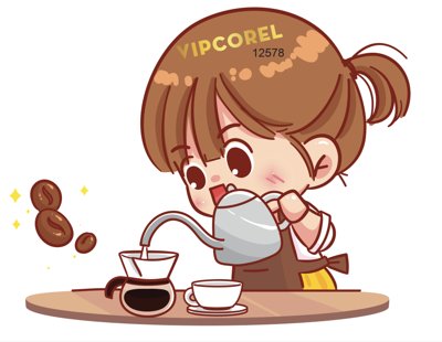 File ảnh Cô gái dễ thương pha cà phê phin vector (gốc) trang trí khách sạn