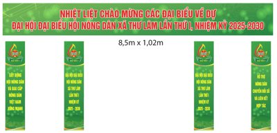 File tranh Cổng Đại hội Hội Nông Dân xã 2025-2030 file corel (bản gốc) in lụa dán tường