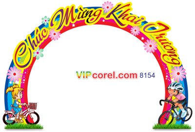 Download file gốc Cổng chào chúc mừng khai trương file corel (in mica) logo
