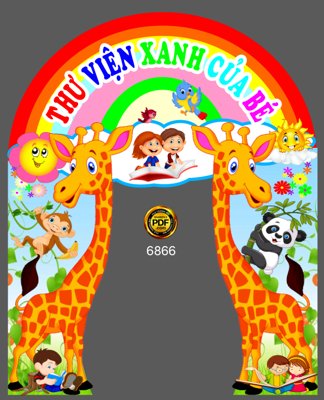 Hình ảnh file gốc Cổng khu thư viện xanh của bé file corel (chất lượng cao)