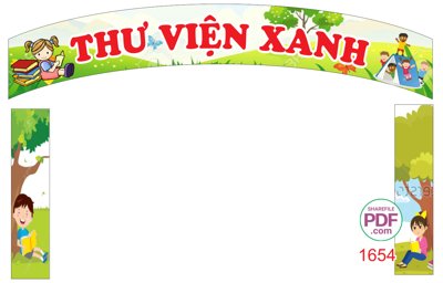 File gốc Cổng trường Thư viện xanh file PDF & CDR (in ấn) màu sắc trung thực