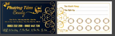 File gốc Card danh thiếp Phương Tâm Beauty Spa VIP Gold file CDR x5 (in mica) cắt laser