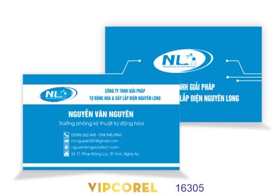 File PSD Card visit Tự động hóa và xây lắp điện Nguyễn Long (chất lượng in ấn)