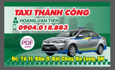 File in trần Card visit Taxi Thành Công file PDF & CDR (bản gốc 3D) sống động