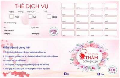 File tranh Card visit Thẻ dịch vụ Beauty spa Thắm file PDF & CDR (bản gốc) treo tường