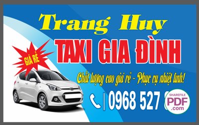 File tranh gốc Card visit Trang Huy Taxi Gia Đình file PDF & CDR (bản quyền) file PSD