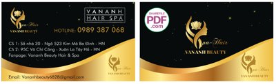 Tệp tin gốc Card visit Vân Anh Beauty Hair Spa file PDF & CDR (dùng cho in ấn) chuyên nghiệp