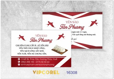Download file gốc Card visit Yến Sào #2 file corel x7 (in mica) 3D