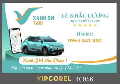 File gốc in ấn Card visit taxi xanh SM Lê Khắc Dương vector chất lượng vượt trội