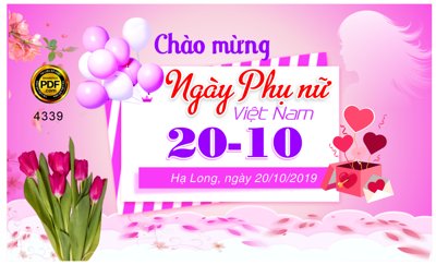 Tải file gốc Chúc mừng ngày phụ nữ Việt Nam 20/10 #8 file corel (để in lụa)