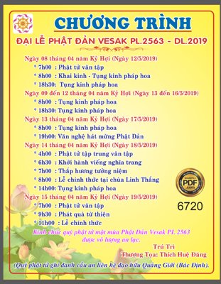 File tranh Chương trình đại lễ phật đản Vesak file corel (file gốc) chuẩn màu in