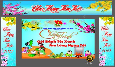 Tải file Chương trình gói bánh chưng xanh ấm lòng ngày tết 2023 (gốc) làm tranh trang trí