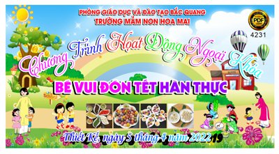 File PSD Chương trình hoạt động ngoại khóa - bé vui đón tết hàn thực (nguyên bản) cho thiết kế