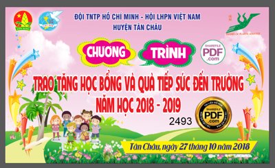 File gốc Chương trình trao tặng học bổng và quà tiếp sức đến trường (in ấn) màu sắc trung thực