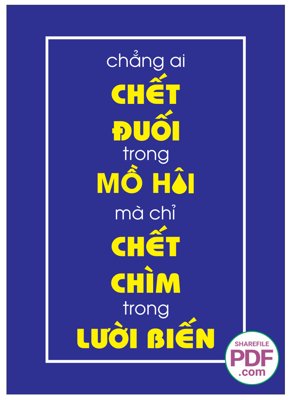 Chi tiết file tranh tráng gương Chẳng ai chết đuối trong mồ hôi mà chỉ chết chìm trong lười biếng (ảnh gốc)