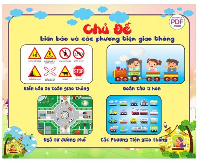 Hình ảnh file gốc Chủ đề biển báo và các phương tiện giao thông file PDF & CDR (chất lượng cao)