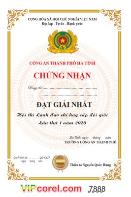 File ảnh Chứng nhận hội thi lãnh đạo chỉ huy cấp đội giỏi (gốc) in decal dán tường
