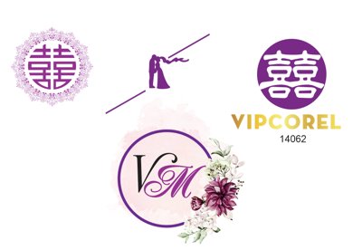 File tranh gốc in trần nhà Chữ hỷ trong trang trí thiệp cưới file corel 3D