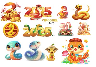 File tranh Con rắn chúc mừng năm mới 2025 #2 file corel (ảnh gốc) sắc nét hoàn hảo