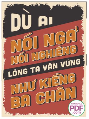 File tranh Dù ai nói ngả nói nghiêng - lòng ta vẫn vững như kiềng ba chân (file gốc) chủ đề phong thủy