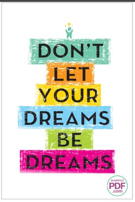 Tải file Don't let your dreams be dreams file vector PDF (gốc) làm tranh treo tường