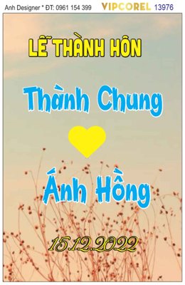 File in trần File corel bảng tên đám cưới #13 vector (file gốc) phong thủy