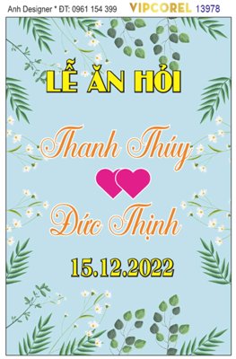 File ảnh File corel bảng tên đám cưới #15 vector (gốc) cho trang trí nhà hàng