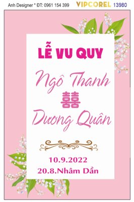 File gốc File corel bảng tên đám cưới #17 vector (in lụa) chi tiết cao