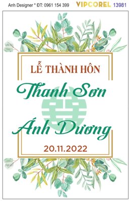 Tải file File corel bảng tên đám cưới #18 vector (PSD) cho in tranh 3D