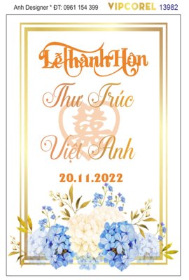 File gốc File corel bảng tên đám cưới #19 vector (in mica) làm quà tặng