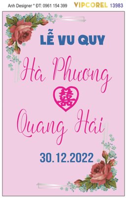 File gốc File corel bảng tên đám cưới #20 vector (bản quyền) cho in ấn