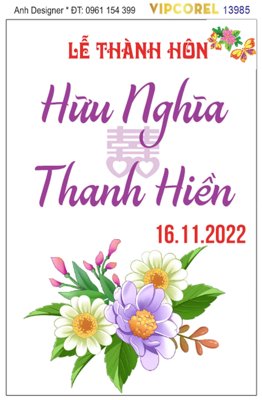 File tranh gốc File corel bảng tên đám cưới #22 vector (bản quyền) Filetranh.com