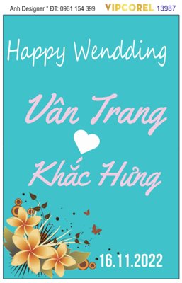 File gốc File corel bảng tên đám cưới #23 vector (bản quyền) cho in ấn