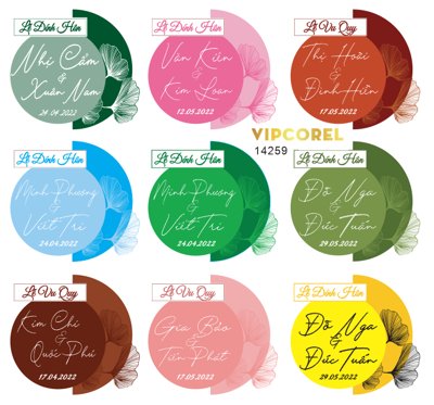 Tải file File corel bảng tên tròn đám cưới #25 vector (gốc) in tranh tráng gương