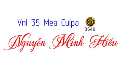 Download file gốc Font chữ tiếng việt VNI 35 Mea Culpa dùng trong thiệp cưới (in lụa) nghệ thuật